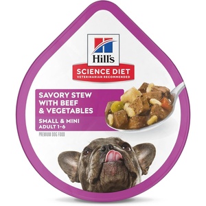 Hill’s Science Diet Adult 1-6 Small & Mini Wet Dog Food, Chicken & Vegetables, 3.5 oz. Trays, 12-Pack(Beef & Vegetables Stew)