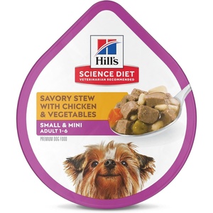 Hill’s Science Diet Adult 1-6 Small & Mini Wet Dog Food, Chicken & Vegetables, 3.5 oz. Trays, 12-Pack(Chicken & Vegetables Stew)