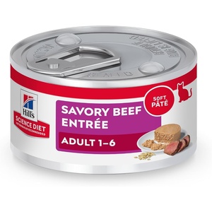 Hill’s Science Diet Adult 1-6 Wet Cat Food, Turkey, 5.5 oz. Cans, 24-Pack(Beef Minced)
