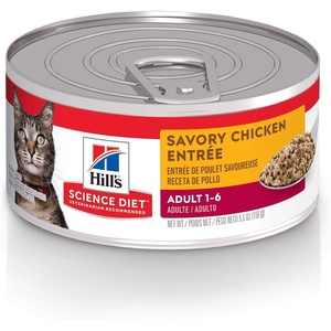 Hill’s Science Diet Adult 1-6 Wet Cat Food, Turkey, 5.5 oz. Cans, 24-Pack(Chicken Minced)