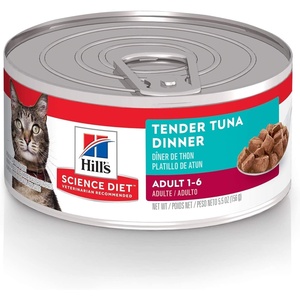 Hill’s Science Diet Adult 1-6 Wet Cat Food, Turkey, 5.5 oz. Cans, 24-Pack(Tuna Stew)