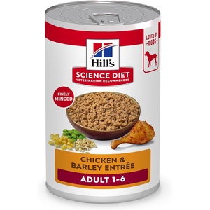 Hill’s Science Diet Adult 1-6 Wet Dog Food Variety Pack, Chicken & Beef, 13 oz. Cans, 12-Pack(Chicken & Barley)
