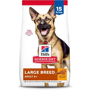 Hill’s Science Diet Adult 6+ Large Breed Dry Dog Food, Chicken, 15 lb. Bag(Chicken)