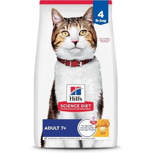 Hill’s Science Diet Adult 7+ Dry Cat Food, Chicken, 7 lb. Bag(Chicken)
