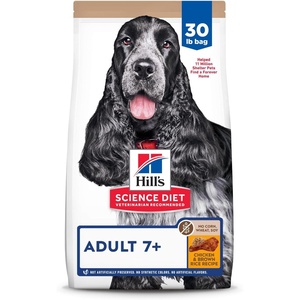 Hill’s Science Diet Adult 7+ Dry Dog Food, Chicken Meal, Barley, & Rice, 33 lb. Bag(30 Pound (Pack of 1))