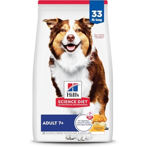 Hill’s Science Diet Adult 7+ Dry Dog Food, Chicken Meal, Barley, & Rice, 33 lb. Bag(33 Pound (Pack of 1))