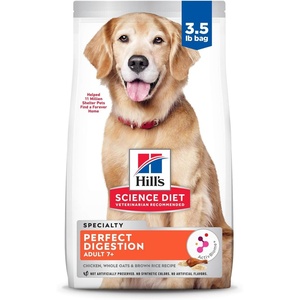 Hill’s Science Diet Adult 7+ Perfect Digestion Dry Dog Food, Chicken, Whole Oats, & Brown Rice, 22 lb. Bag(Chicken  Brown Rice  & Whole Oats)