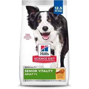 Hill’s Science Diet Adult 7+ Senior Vitality Dry Dog Food, Chicken & Rice, 12.5 lb. Bag(12.5 Pound (Pack of 1))