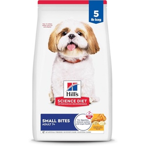 Hill’s Science Diet Adult 7+ Small Bites Dry Dog Food, Chicken Meal, Barley, & Rice, 5 lb. Bag(Chicken  Brown Rice  & Barley)