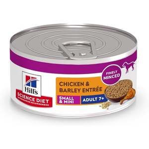Hill’s Science Diet Adult 7+ Small & Mini Wet Dog Food, Chicken & Vegetables, 3.5 oz. Trays, 12-Pack(Chicken & Barley)