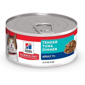 Hill’s Science Diet Adult 7+ Wet Cat Food, Tuna Stew, 5.5 oz. Cans, 24-Pack(Tuna Stew)