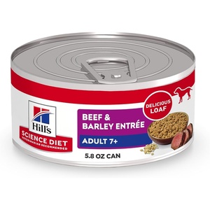 Hill’s Science Diet Adult 7+ Wet Dog Food, Chicken & Barley, 13 oz. Cans, 12-Pack(Beef & Barley Loaf)