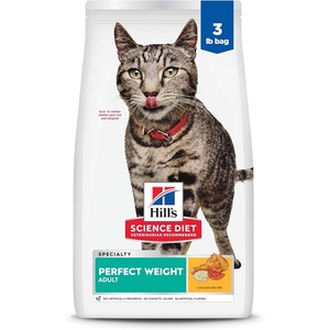 Hill’s Science Diet Adult Perfect Weight Dry Cat Food, Chicken, 7 lb. Bag(Chicken)