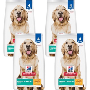 Hill’s Science Diet Adult Perfect Weight Dry Dog Food, Chicken & Brown Rice, 12 lb. Bag(4 Pound (Pack of 4))
