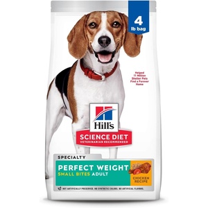 Hill’s Science Diet Adult Perfect Weight Small Bites Dry Dog Food, Chicken, 25 lb. Bag(Chicken)