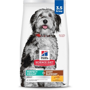 Hill’s Science Diet Adult Perfect Weight & Joint Support Dry Dog Food, Chicken, 25 lb. Bag(Chicken & Brown Rice)