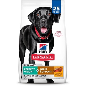 Hill’s Science Diet Adult Perfect Weight & Joint Support Large Breed Dry Dog Food, Chicken, 25 lb. Bag