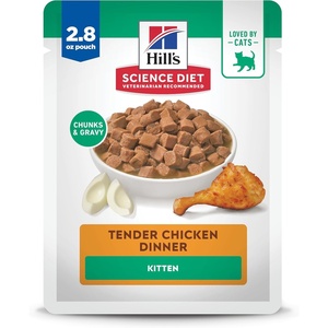 Hill’s Science Diet Kitten Wet Cat Food, Chicken & Vegetables Stew, 2.8 oz. Pouches, 24-Pack(Chicken Stew)