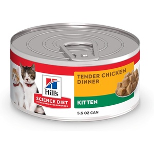 Hill’s Science Diet Kitten Wet Cat Food Variety Pack, Liver & Chicken, Salmon Minced, 2.9 oz. Cans, 12-Pack(Chicken Stew)