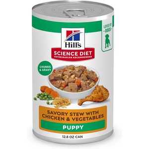 Hill’s Science Diet Puppy Wet Dog Food, Chicken & Barley, 13 oz. Cans, 12-Pack(Chicken & Vegetables Stew)