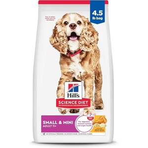 Hill’s Science Diet Senior 11+ Small & Mini Dry Dog Food, Chicken, Brown Rice, & Barley, 4.5 lb. Bag(Chicken  Brown Rice & Barley)